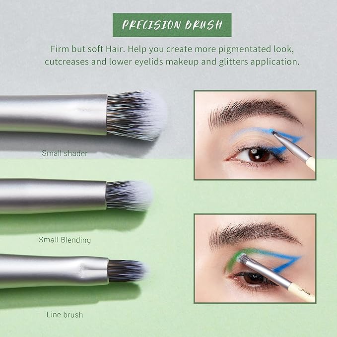 Jessup Eyeshadow Brush Set 8pcs Eye Makeup Brushes Premium Cruelty-Free Eyeshadow Blending Concealer Eyebrow Eyeliner Spoolie Brush Kit T328-VivaGrace Women