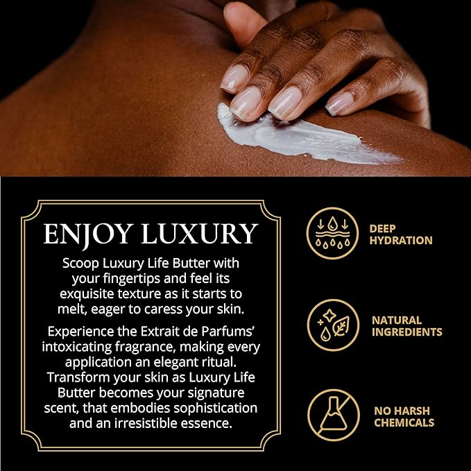 LUXURY LIFE BUTTER - Scented, Luxurious Body Butter With All-Natural Hyaluronic Acid For Soft, Hydrated Skin - For Men & Women - Suitable For All Skin Types - Luxury Life Trunk Collection 240 oz.-VivaGrace Women