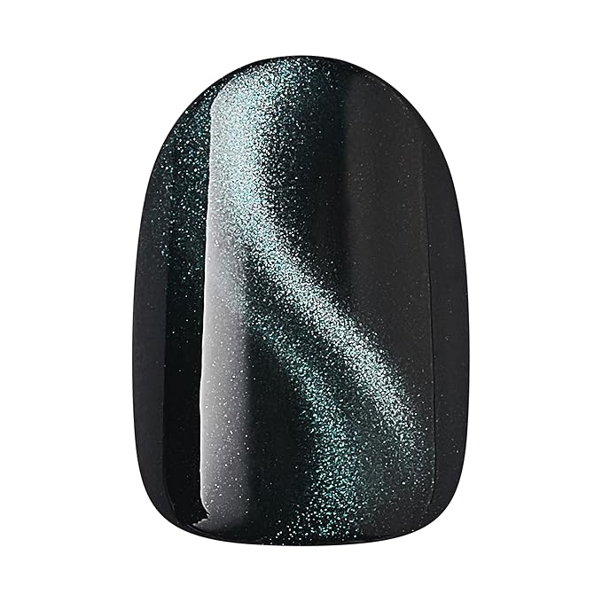 WICKED X imPRESS Design Press On Nails , The EASIEST NO GLUE Mani, Super Hold Adhesive, ‘Land of OZ’, Green, Short Oval, Includes 30 Fake Nails, 1 Prep Pad, 1 Manicure Stick, 1 Mini File