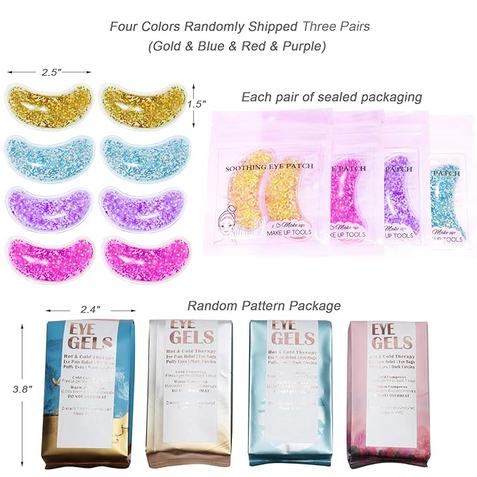 Under Eye Patches for Puffy Eyes, Hot Cold Treatment Cooling Gel Eye Pads Eye Mask for Wrinkles Dark Circles Puffiness Eye Bags 6PCS-VivaGrace Women