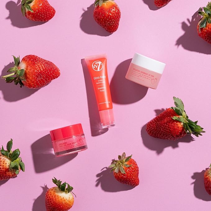 W7 Sweet Dreams Lip Care Trio - 3 Piece Set - Overnight Lip Mask, Lip Balm & Lip Scrub - Strawberry-VivaGrace Women