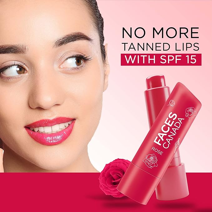 Red Tinted Lip Balm - Rose Petal | SPF 15 | 12 Hour Moisture | Rosy Soft Lips with Shea Butter & Vitamin E | Deep Nourishing for Dry Chapped Lips | 0.16 Oz/4.5g-VivaGrace Women