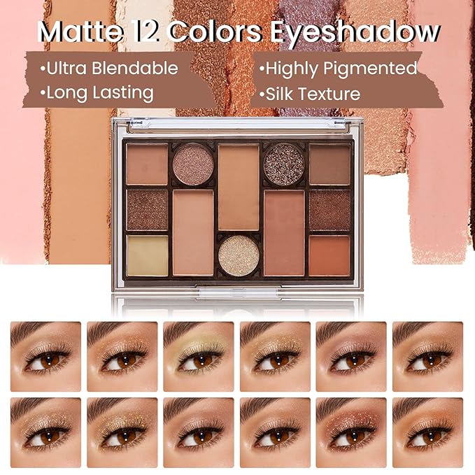 Makeup Kit for Girls Teens, Travel Makeup Kit, Facial Makeup Full Kit, Makeup Present Set for Beginners & Professionals, Cosmetic Bag Include Pigmented Blendable Eyeshadow Palette-VivaGrace Women