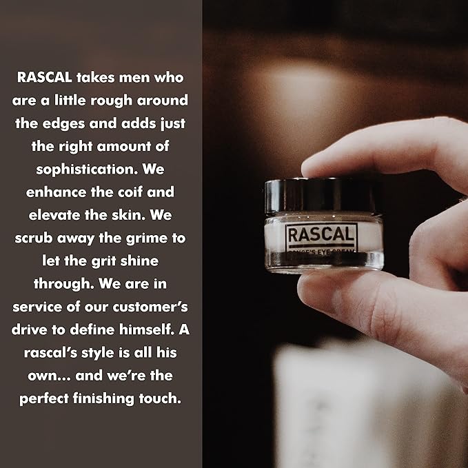 Rascal Ponce's Eye Cream | Under Eye Cream Dark Circle Remover for Men - Made with ginkgo Biloba Leaf Extract Macadamia Seed Oil (Container 0.5 Oz)-VivaGrace Women