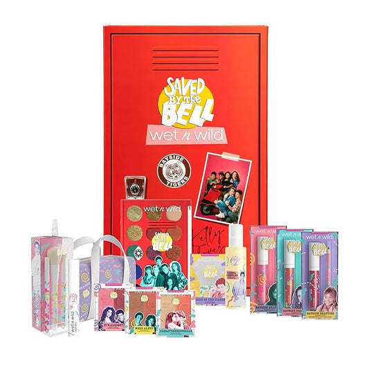 wet n wild Saved By The Bell Full Makeup Collection - Makeup Set with Versatile Brushes, Vibrant Buildable & Blendable Palettes & Lip Tint for Unique Looks, Cruelty-Free & Vegan-VivaGrace Women