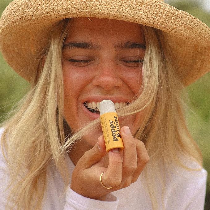 Poppy & Pout Lemon Bloom Jumbo Lip Balm | All Natural Lip Balms & Moisturizers | Hydrates with Beeswax, Vitamin E, Organic Coconut Oil | Cruelty-Free | Lip Balm in Recyclable Cardboard Tube-VivaGrace Women