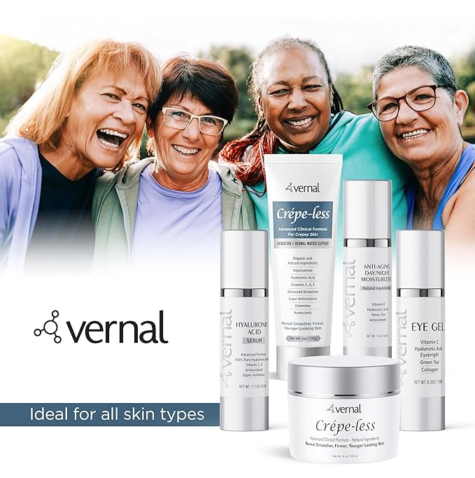 Vernal Anti Wrinkle Eye Cream - Vitamin C and Hyaluronic Acid Infused Collagen Eye Cream, Dark Circle Depuffing Eye Bag Cream for Dark Circles, Puffiness, Under Eye Bags, Crows Feet & Fine Lines-VivaGrace Women