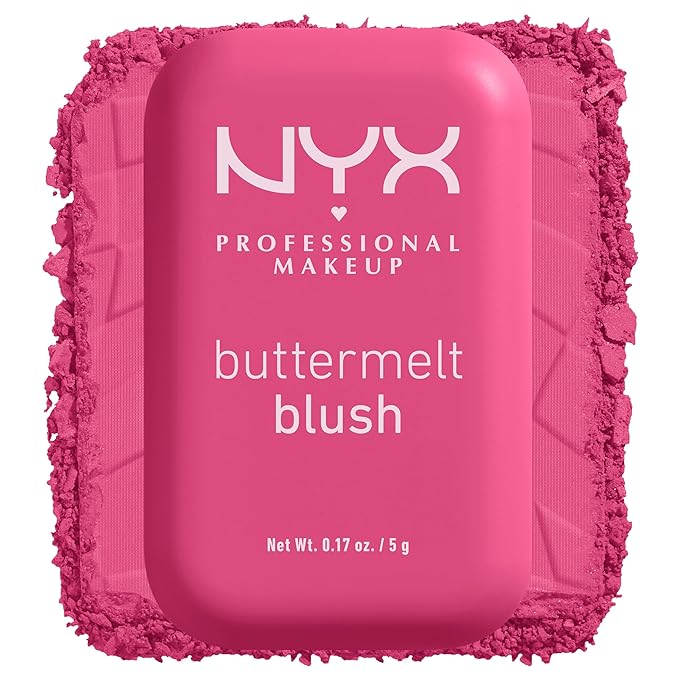 NYX PROFESSIONAL MAKEUP Buttermelt Powder Blush, Fade and Transfer-Resistant Blush, Up to 12HR Make Up Wear, Vegan Formula - Butta With Time-VivaGrace Women