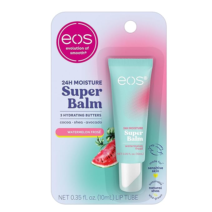 eos 24H Moisture Super Balm- Watermelon Frosé, Lip Mask, Day or Night Lip Treatment, Made for Sensitive Skin, 0.35 fl oz-VivaGrace Women