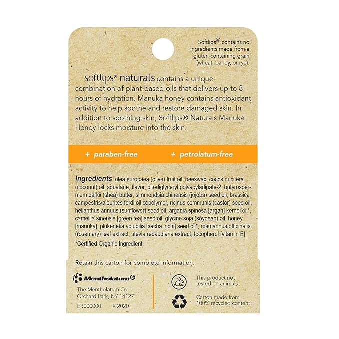 Softlips Natural with Manuka Honey Lip Balm (Pack of 3)-VivaGrace Women