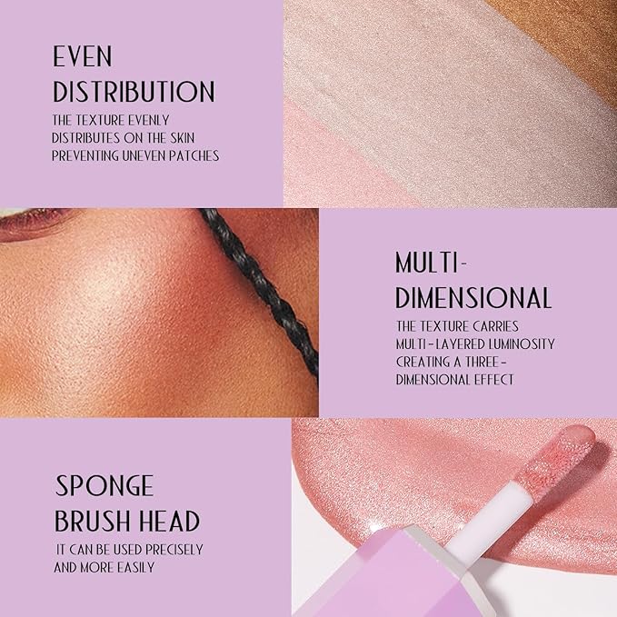 YOUNG VISION Soft Natural Glow Liquid Highlighter, Glow Liquid Illuminator Makeup,Weightless, Long-Wearing, Smudge Proof, Natural-Looking, Dewy Finish,-VivaGrace Women