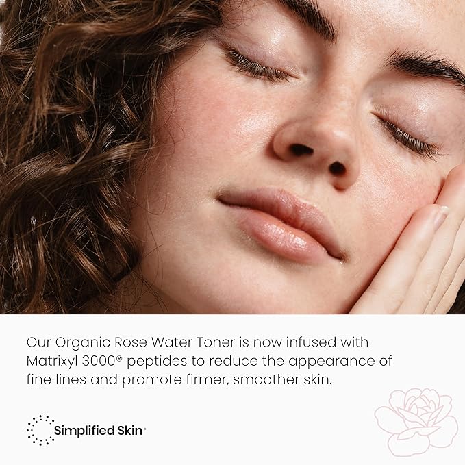 Rose Water Spray for Face with Matrixyl 3000 - Organic Rosewater Face Mist with Aloe Vera & Hyaluronic Acid - Hydrating, Reduces Fine Lines, Boosts Collagen Production, & Soothes Skin - 4 Fl Oz-VivaGrace Women