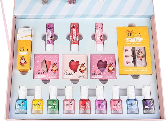 MISS NELLA Pop-up Beauty Suitcase, Nails and Accessories Set, Perfect for Children and Teens, Great for Parties and Sleepovers- Kid Friendly and Non-Toxic-VivaGrace Women