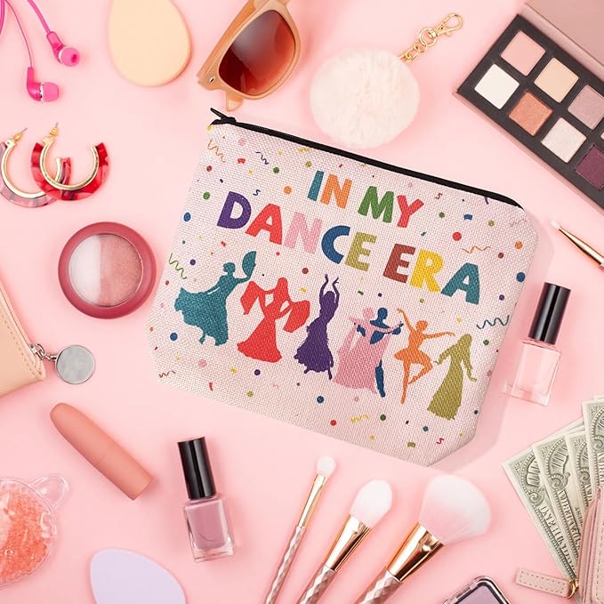 My Dance Era Canvas Zipper Cosmetic Bag, Small Makeup Bag for Women, Friends, Daughter, Sister for Dancers, Dancer Birthday Gifts for Girls (Pink)-VivaGrace Women