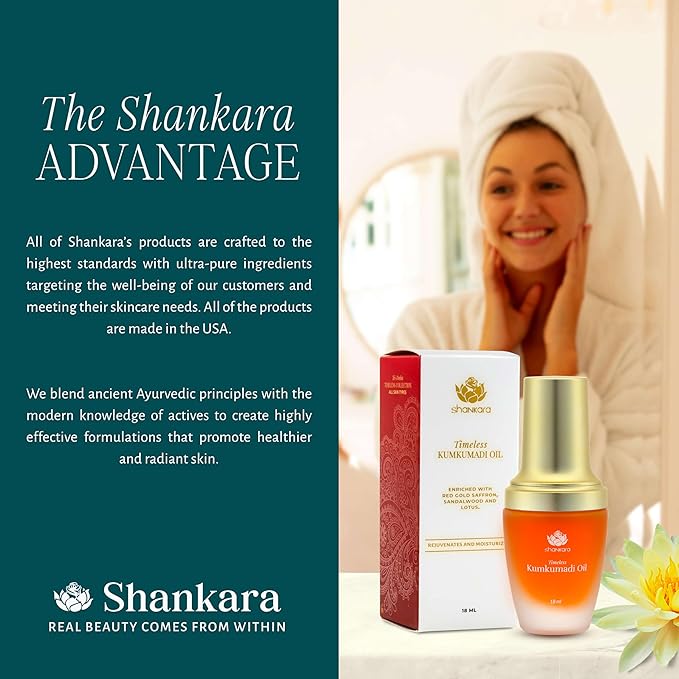 Shankara Kumkumadi Oil with Pure Saffron and Ayurvedic Herbs (Original Aroma 18ml)-VivaGrace Women