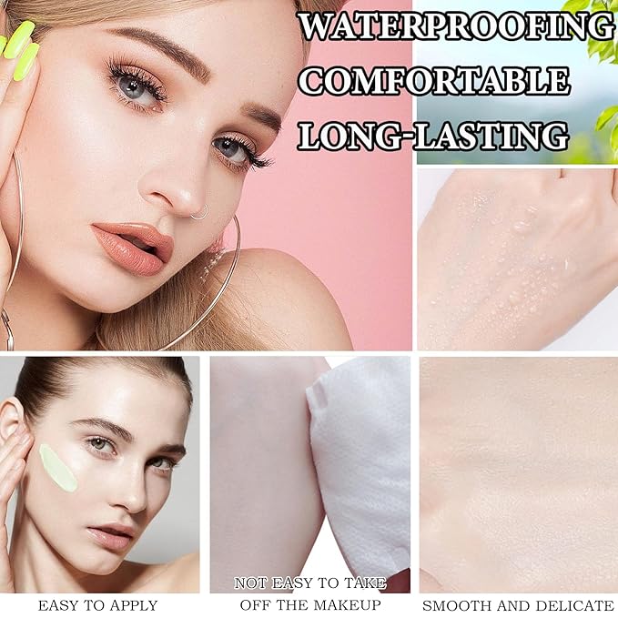 1 Pcs One Step Color Corrector,Natural Isolation Cream,Face Primer Makeup Tricolor Moisturizer,Oil Control & Moisturizing Skin Tone Correcting Primer Concealer Foundation Set B-VivaGrace Women