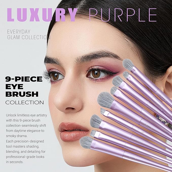 Jessup Makeup Brushes Set Professional 14pcs Vegan Make Up Brushes, Foundation Eyeshadow Concealer Contour Powder Blush Blending Eyeliner Brush, Premium Synthetic Fiber, Luxury Purple T512-VivaGrace Women