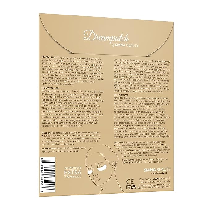 Anti-Wrinkle Skin Smoothing Reusable Silicone Patches by SIANA BEAUTY | Dreampatch, Under-Eye Patches, 2 pairs, 1-month supply-VivaGrace Women