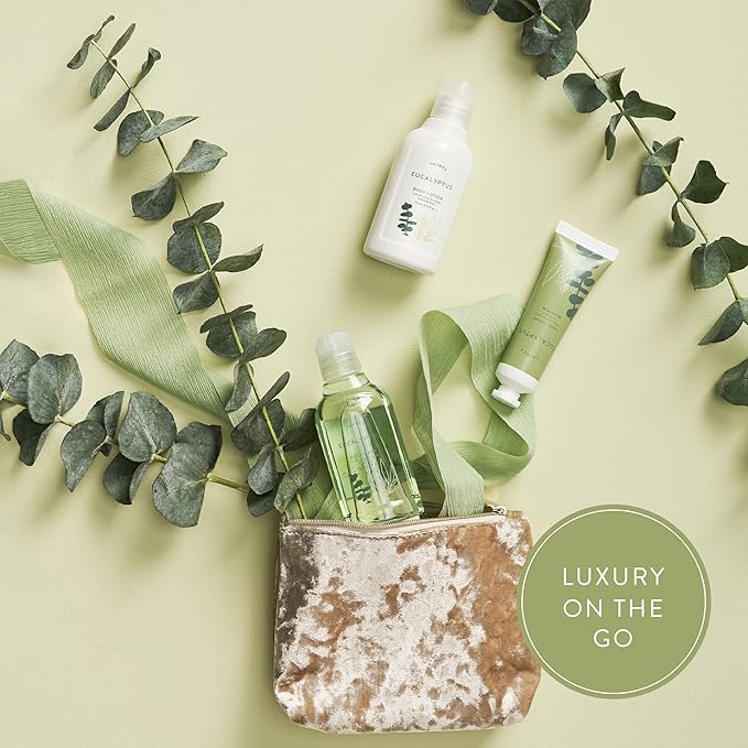Thymes Travel Set and Beauty Bag - Contains Body Wash, Body Lotion & Hand Cream - Eucalyptus-VivaGrace Women