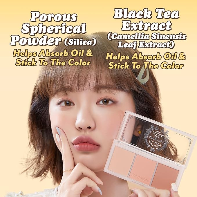 I'm Meme Palette - Afternoon Tea Blusher | Milk Tea Time, Blush for Cheek, Natural & Neutral, Buildable & Blendable, 3 Shades Palette, Matte Powder Blush for Face & Cheeks, For All Skin Tones, 0.42 oz-VivaGrace Women
