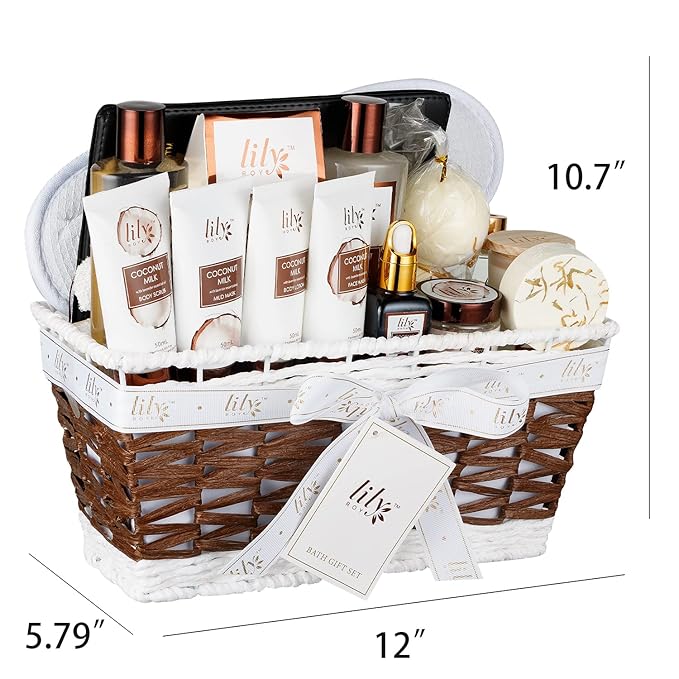 Gifts For Women Gift Basket for Women–18Pcs Bath and Body Gift Set for Mom Spa Basket Set Spa Kit Bath & Body Gifts Set | Self Care, Birthday, Christmas, Mothers Day Bath Gift Baskets Set for Her-VivaGrace Women