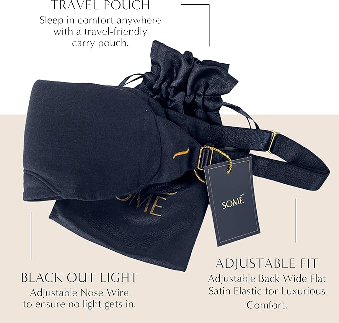 SOMÉ Collagen Eye Mask for Sleeping, Luxurious Adjustable Sleep Mask for Women with Puffy Eyes, Dark Circles & Wrinkles, Collagen Infused Sleeping Mask for Wearable Hydration and Anti-Aging-VivaGrace Women