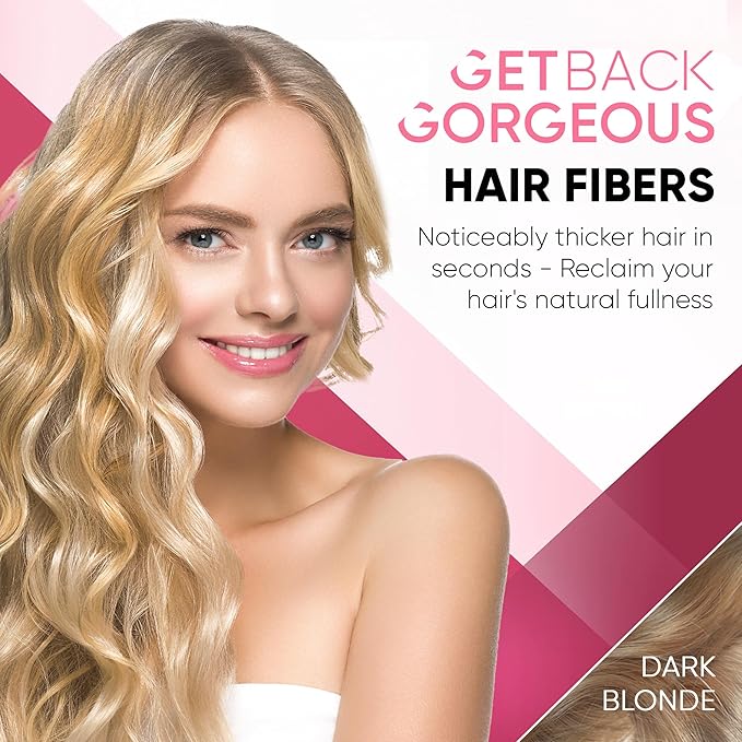 GBG Hair Fibers for Thinning Hair & Bald Spots (Dark Blonde) - 25g Bottle - Conceals Hair Loss - Instant Cover Up & Volume in 30 Seconds, Hair Powder for Women & Men - Cruelty Free-VivaGrace Women