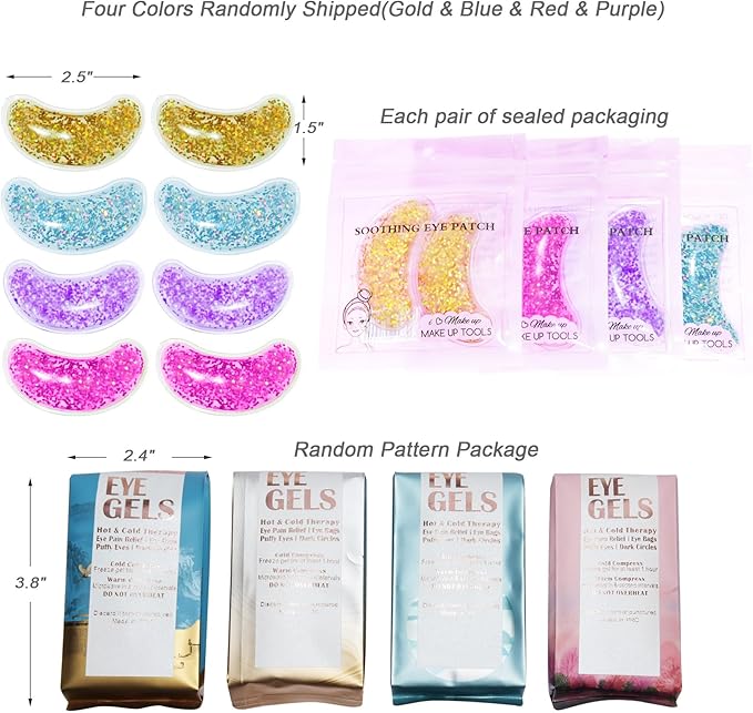 Under Eye Patches for Puffy Eyes, Reusable Ice Gel Eye Pads Cooling Eye Patch Hot Cold Therapy Eye Mask 10Pack-VivaGrace Women