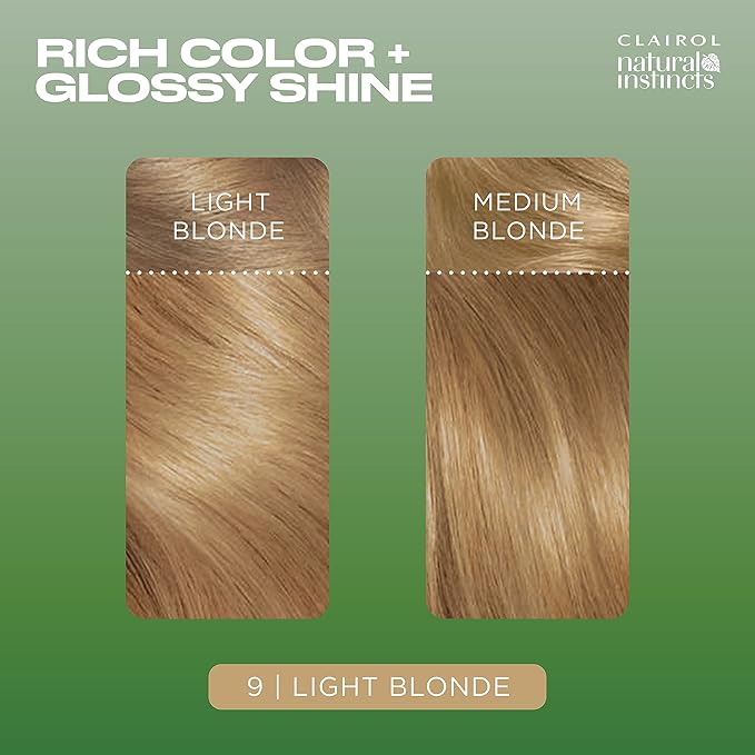 Clairol Natural Instincts Demi-Permanent Hair Dye, 9 Light Blonde Hair Color, Pack of 1 - Packaging May Vary-VivaGrace Women