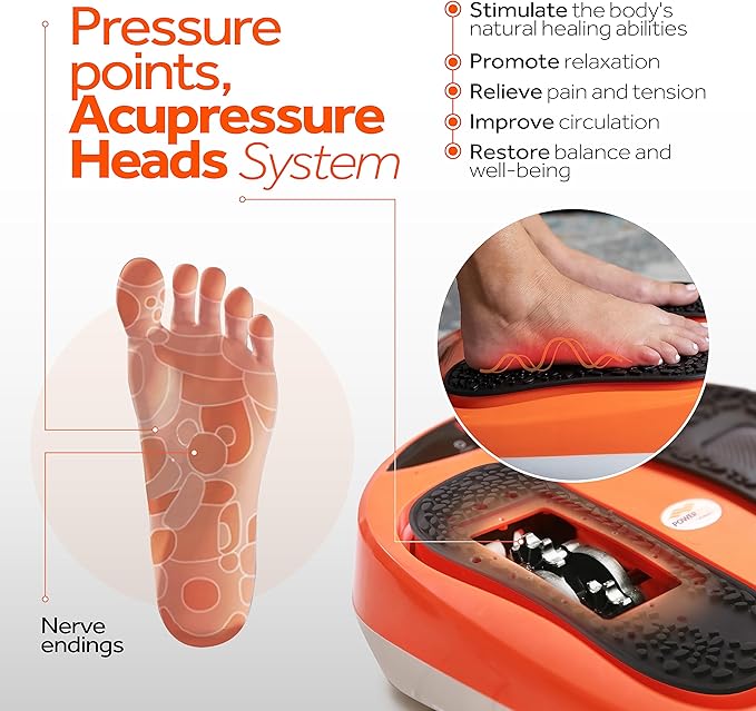 Power Legs Electric Foot Massager Machine with Remote Control, Adjustable Speed, Vibration - Calf Massager - Feet Massager for Neuropathy Pain Relief, Plantar Fasciitis, Leg Blood Circulation (Orange)-VivaGrace Women
