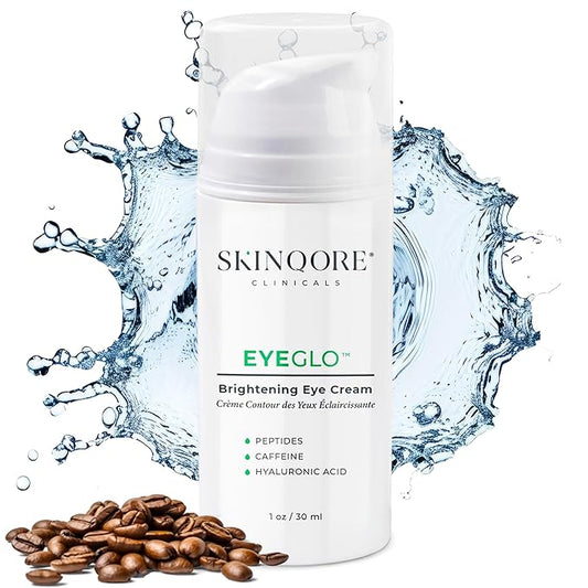 EyeGLO Caffeine Eye Cream for Dark Circles, Eye Bags, and Puffiness | Under Eye Treatment for Women with Peptides, Antioxidants, Hyaluronic Acid | Natural Brightening Eye Cream - 1 Oz-VivaGrace Women