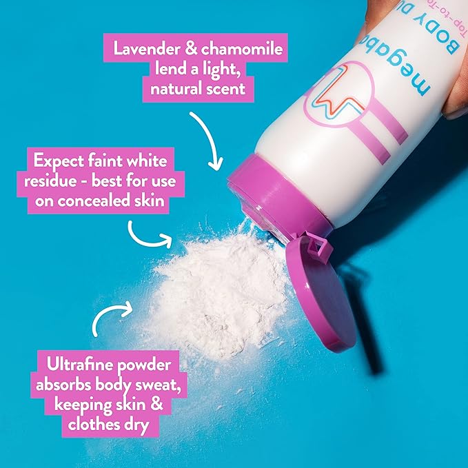 Megababe Sweat Absorbing Body Powder - Body Dust | with Lavender & Aloe | Talc-Free, All Natural | 6 oz-VivaGrace Women
