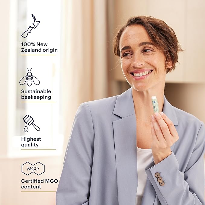 Manuka Health Lip Rescue - 0.16 oz Lip Balm for Dry Cracked Lips - 100% Natural Lip Balm with MGO 250+ Manuka Honey and Beeswax Provides Potent Lip Care-VivaGrace Women