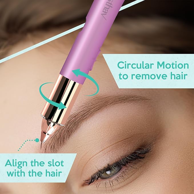 2 in 1 Eyebrow and Facial Hair Remover for Women Painless Flawless Electric Razor Epilator Trimmer Shaver with 18K Gold-Plated, USB Rechargeable, 360° LED for Eyebrow and Face Hair Removal-VivaGrace Women