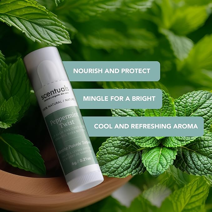 Lip Balm Peppermint Set of 3, Made with Shea Butter, Cocoa Butter, Avocado & Jojoba oil, Beeswax, Vitamin E and Essential oil, Moisturizing Lip Care, Cruelty Free Hydration, Natural (3 Pack)-VivaGrace Women