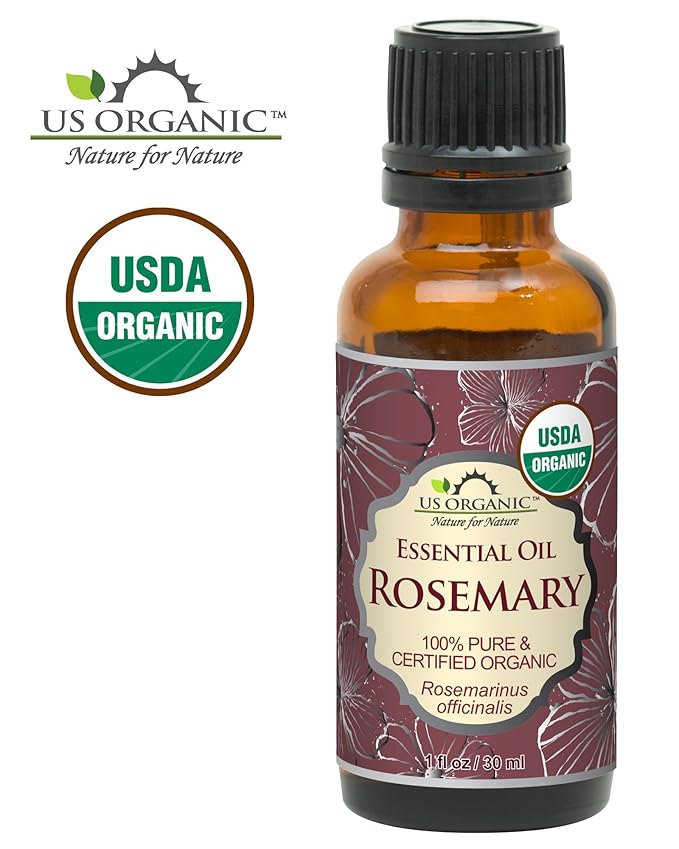 US Organic 100% Pure Rosemary Essential Oil, USDA Certified Organic 100% Pure, Steam Distilled, for Hair Growth, Scalp, Face, Skin, and Aromatherapy (Size Variations Available) (30 ml)-VivaGrace Women