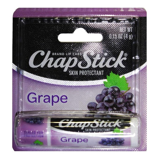 Chapstick (1) Stick Grape Flavored Lip Balm - Paraben Free Lip Care - Carded 0.15 oz-VivaGrace Women
