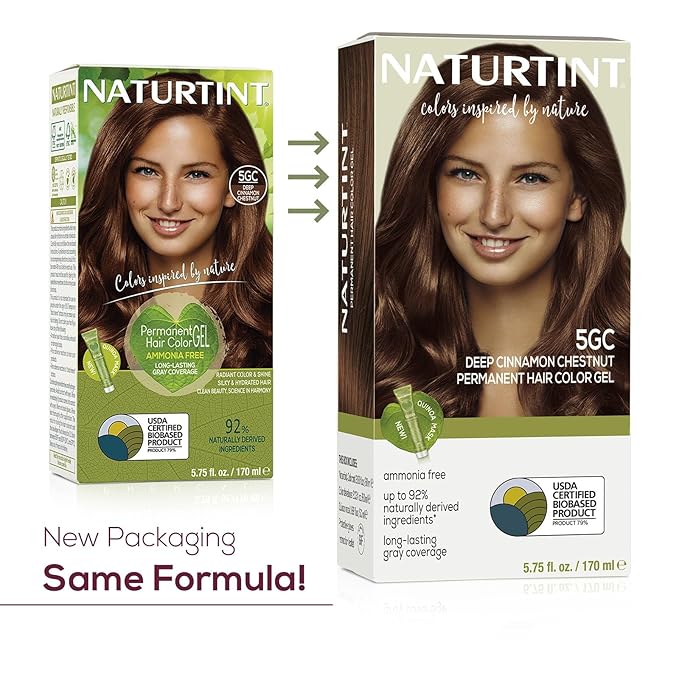 Naturtint 5GC Deep Cinnamon Chestnut Permanent Hair Color (Pack of 1), Ammonia Free, Vegan, Cruelty Free, up to 100% Gray Coverage, Long Lasting Results (Packaging may vary)-VivaGrace Women