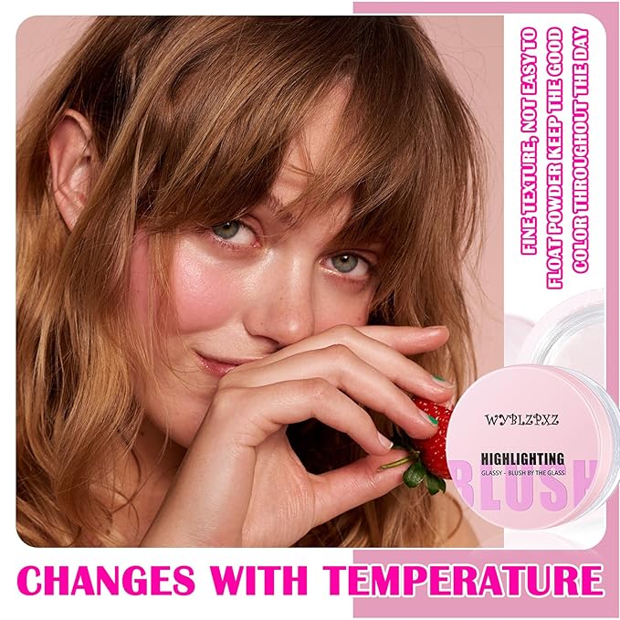 Color Changing Blush,PH Temperature Magic Color Changing Clear Blush Cream,Glossy Shiny Moisturizing Long Lasting Highlighting Lightweight Face Cheek Blush Cheeks Makeup for Women-VivaGrace Women