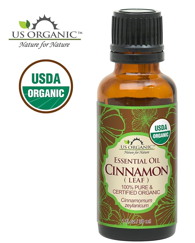 US Organic 100% Pure Cinnamon Leaf Essential Oil - USDA Certified Organic, Steam Distilled - W/Euro Dropper (More Size Variations Available) (30 ml / 1 fl oz)-VivaGrace Women
