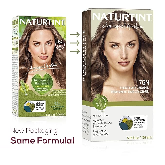 Naturtint 7GM Chocolate Caramel Permanent Hair Color (Pack of 6), Ammonia Free, Vegan, Cruelty Free, up to 100% Gray Coverage, Long Lasting Results (Packaging may vary)-VivaGrace Women