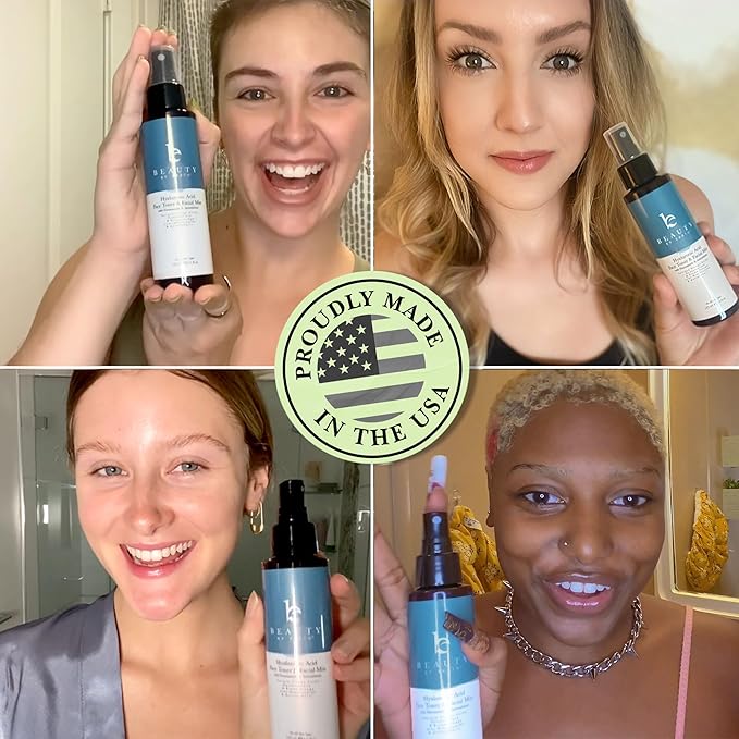 Hyaluronic Acid Toner for Face - USA Made with Natural & Organic Ingredients, Hydrating Toner with Niacinamide, Softens and Smoothes Dry & Sensitive Skin, Fragrance-Free Skin Care Spray-VivaGrace Women