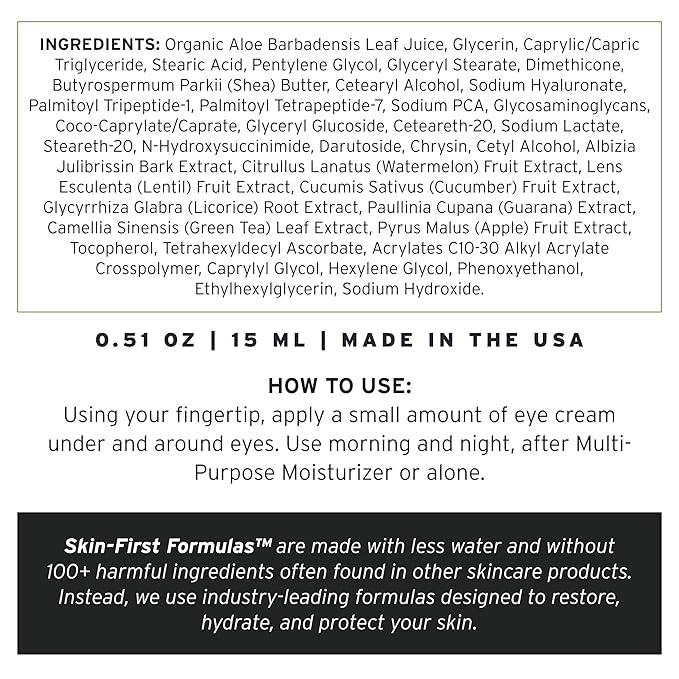 SUPPLY Age Defense Eye Cream - Powerful Anti-aging Eye Cream for Men - Reduces Bags, Puffiness, and Dark Circles - Natural, Paraben Free Eye Moisturizer - Peptides, Hyaluronic Acid, Caffeine Eye Cream-VivaGrace Women