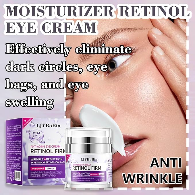 Moisturizer Retinol Eye Cream for Men & Women,Gentle Daily Face Retinol Cream,Long-lasting Day and Night Hydrating Eye Cream for Dark Circles,Puffiness and Bags Under Eyes-VivaGrace Women