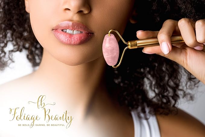 Jade Rose Quartz Roller Kit with 3 Changeable Heads | Face Facial Roller-VivaGrace Women