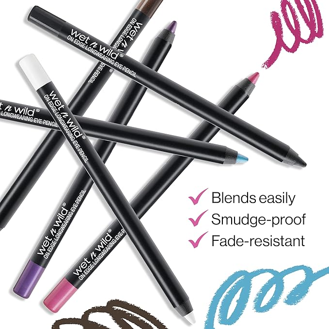wet n wild Eyeliner Pencil On Edge Longwearing Eye Liner, Long Lasting, Smudge Proof, Fade Resistant, Highly Pigmented, Creamy Smooth Soft Gliding, Shock Therapy, Pink (Pack of 2)