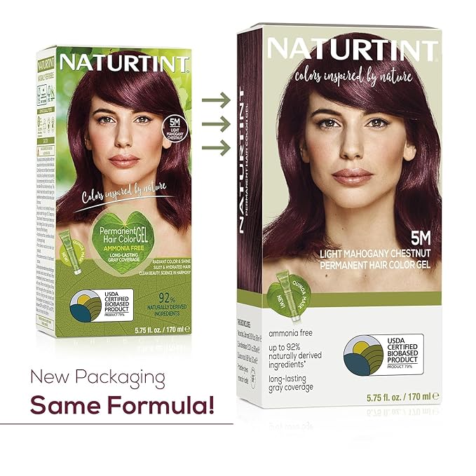 Naturtint 5M Light Mahogany Chestnut Permanent Hair Color (Pack of 6), Ammonia Free, Vegan, Cruelty Free, up to 100% Gray Coverage, Long Lasting Results (Packaging may vary)-VivaGrace Women