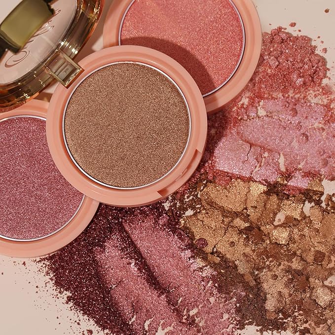 Oulac Shimmer Blush Makeup| 2 in 1 Powdery Blush & Highlighter| Pigmented&Blendable | Shape & Highlight Face| Vegan & Cruelty-Free| 4.8g F02 Love Potion-VivaGrace Women