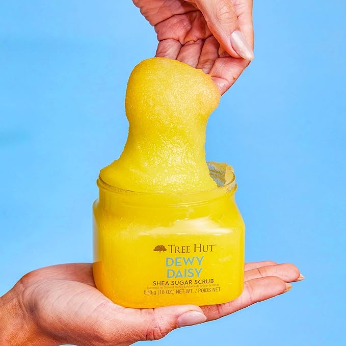 Tree Hut Dewy Daisy Shea Sugar Scrub | Exfoliating Body Scrub Removes Dead, Dry Skin for a Soft & Hydrated Feel | Nourishing Essential Body Care | 18 fl oz.-VivaGrace Women