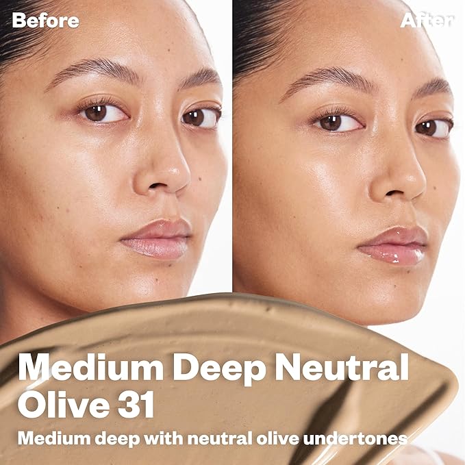 Kosas BB Burst Tinted Face Gel Cream - Supports Healthy Collagen, Smoothes Skin, Hydrates & Moisturizes- Lightweight Buildable Coverage - Medium Deep Neutral Olive 31, (1 Oz/30 ML)-VivaGrace Women